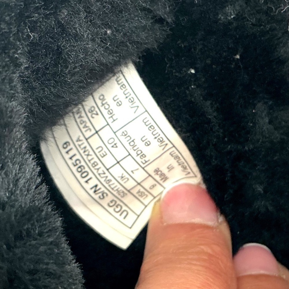UGG‎ Fluff Yeah Slide Black Women's Size 9 Fuzzy Slingback Sandals Cozy Y2K - Picture 3 of 5